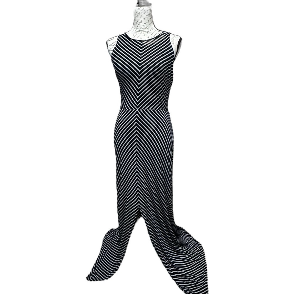 WHBM Black and White Stripe Maxi Dress Size Small